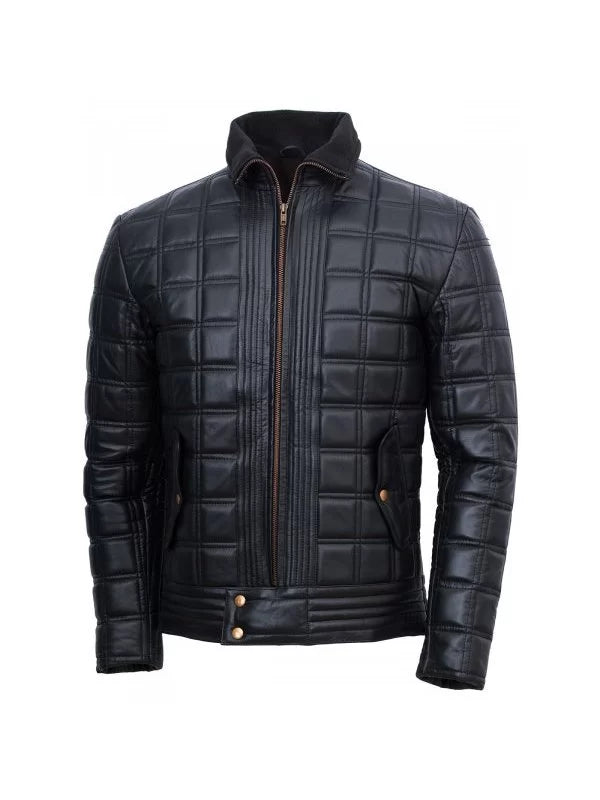 Men’s Block Quilted Leather Jacket