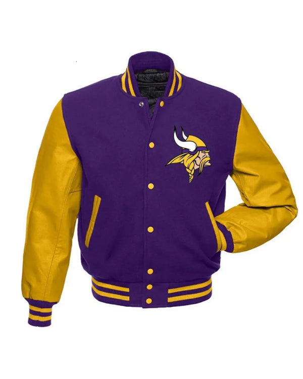 Minnesota Vikings Purple and Yellow Letterman Jacket