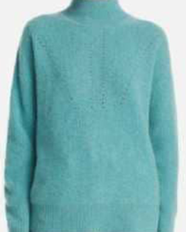 And Just Like That S02 Cynthia Nixon Blue Ribbed Mockneck Sweater