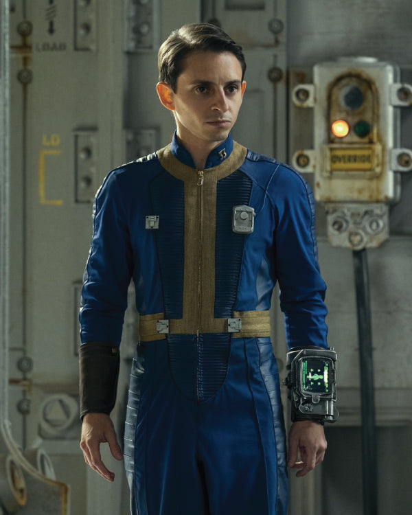 Moises Arias Fallout 2024 Blue Jumpsuit