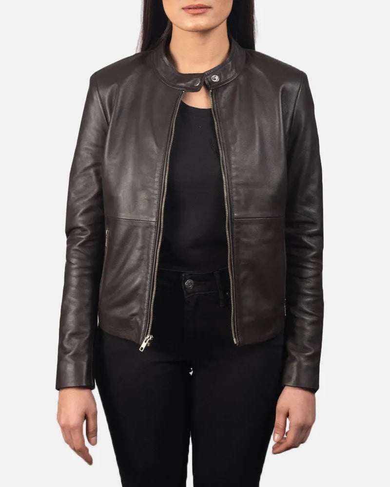 Enhance your look with this genuine leather women's motorcycle riding jacket, a must-have for any fashion-forward biker!