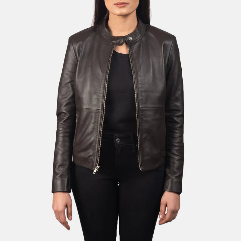 Enhance your look with this genuine leather women's motorcycle riding jacket, a must-have for any fashion-forward biker!