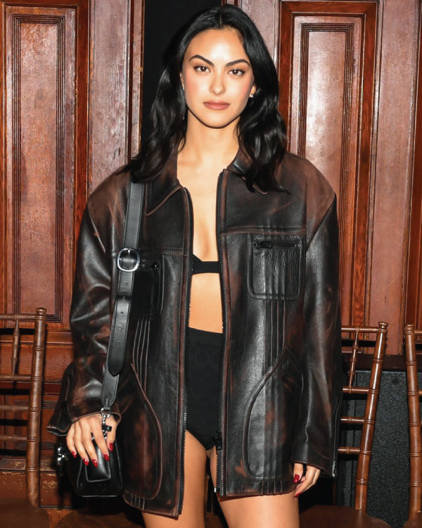 NY Camila Mendes Black Leather Jacket