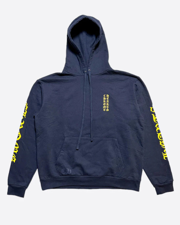 Navy & Yellow Script Logo Hoodie