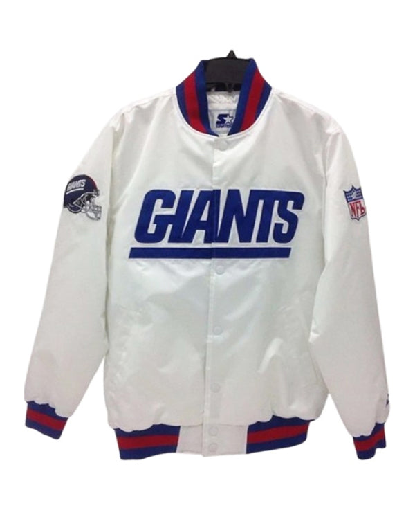 New York Giants NFL White Varsity Jacket