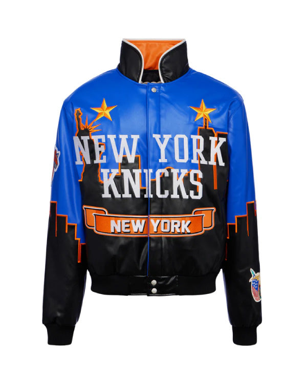 New York Knicks Skyline Vegan Leather Jacket