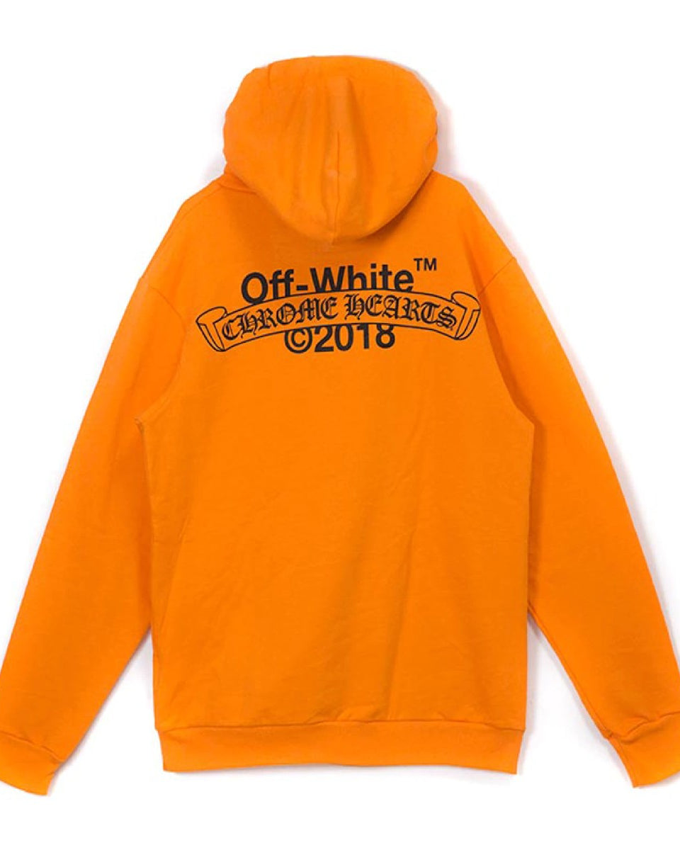 Off-White x Chrome Hearts 2018 Orange Hoodie