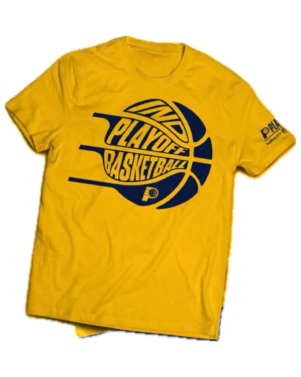 Official Indiana Pacers 2024 NBA Playoffs Game 6 Gold Out Shirt