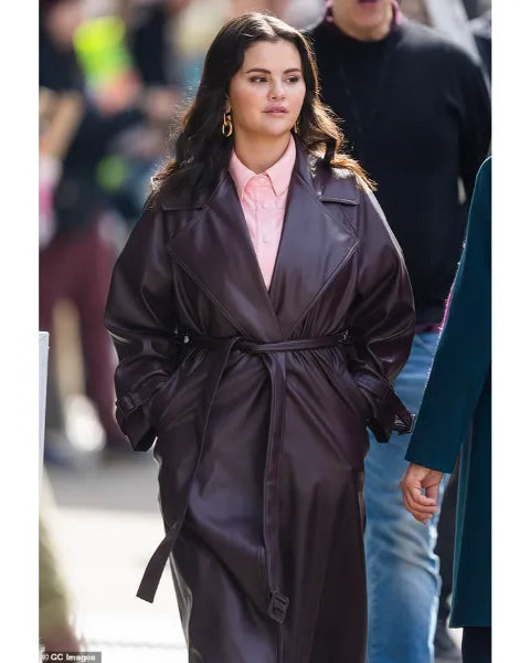 Only Murders In The Building S03 Selena Gomez Leather Coat