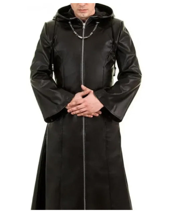 Organization XIII Kingdom Hearts Enigma Leather Hooded Coat