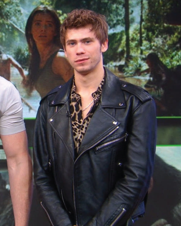 Owen Teague Good Morning America 2024 Leather Jacket