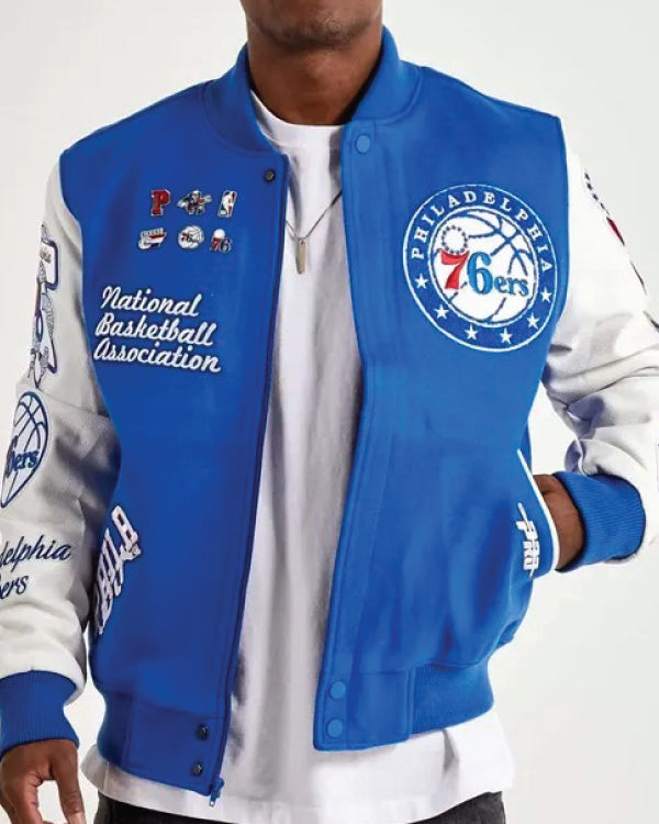 Philadelphia 76ers Patches Wool Varsity Jacket