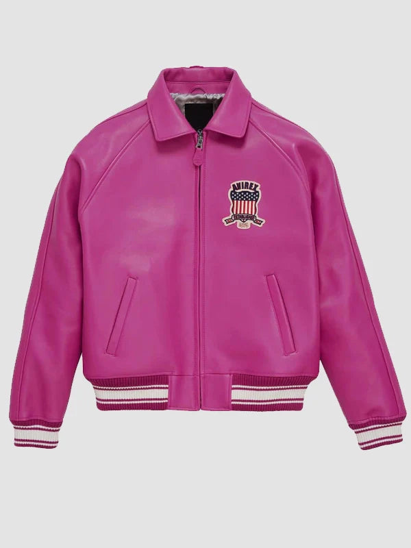 Pink Avirex Leather Jacket