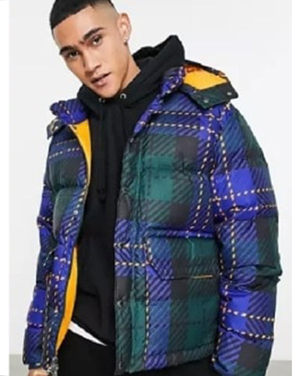 And Just Like That S02 Alexa Swinton Plaid Puffer Jacket