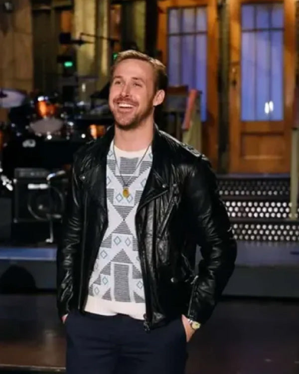 Ryan Gosling SNL Black Biker Jacket