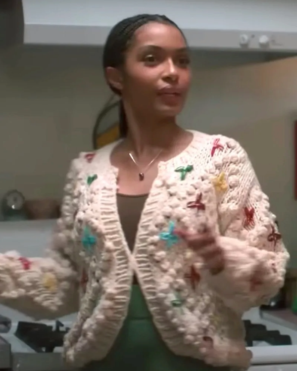 Sitting In Bars With Cake 2023 Yara Shahidi White Cardigan