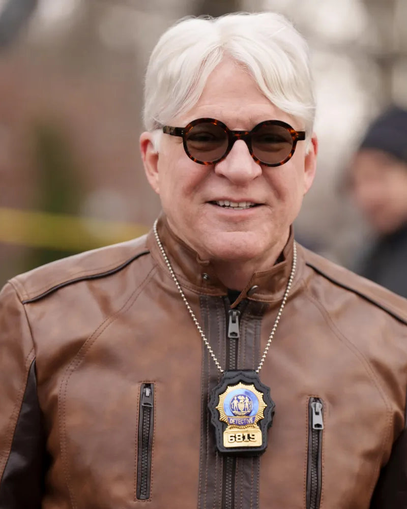 Steve Martin Only Murders in the Building S02 EP04 Brown Leather Jacket