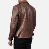 A stylish street bike jacket made from brown leather, perfect for adding a touch of rugged sophistication to your wardrobe.