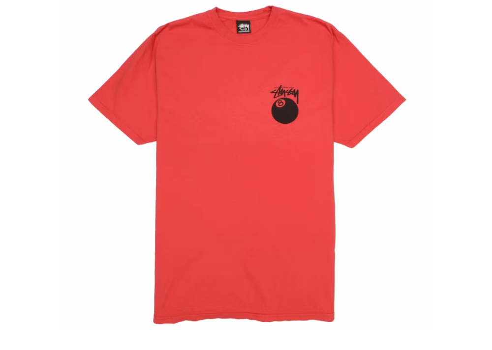 Stussy 8 Ball Pigment Dyed Tee Guava