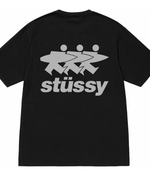 Stussy Surfwalk Pigment Dyed Tee Black