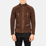 A classy suede brown jacket that would look great with almost everything.