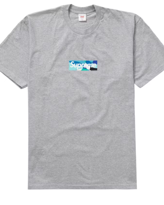 Supreme Emilio Pucci Box Logo Tee Heather Grey/Blue