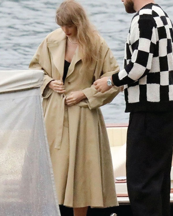 Taylor Swift Italy’s Lake Como Tan Trench Coat