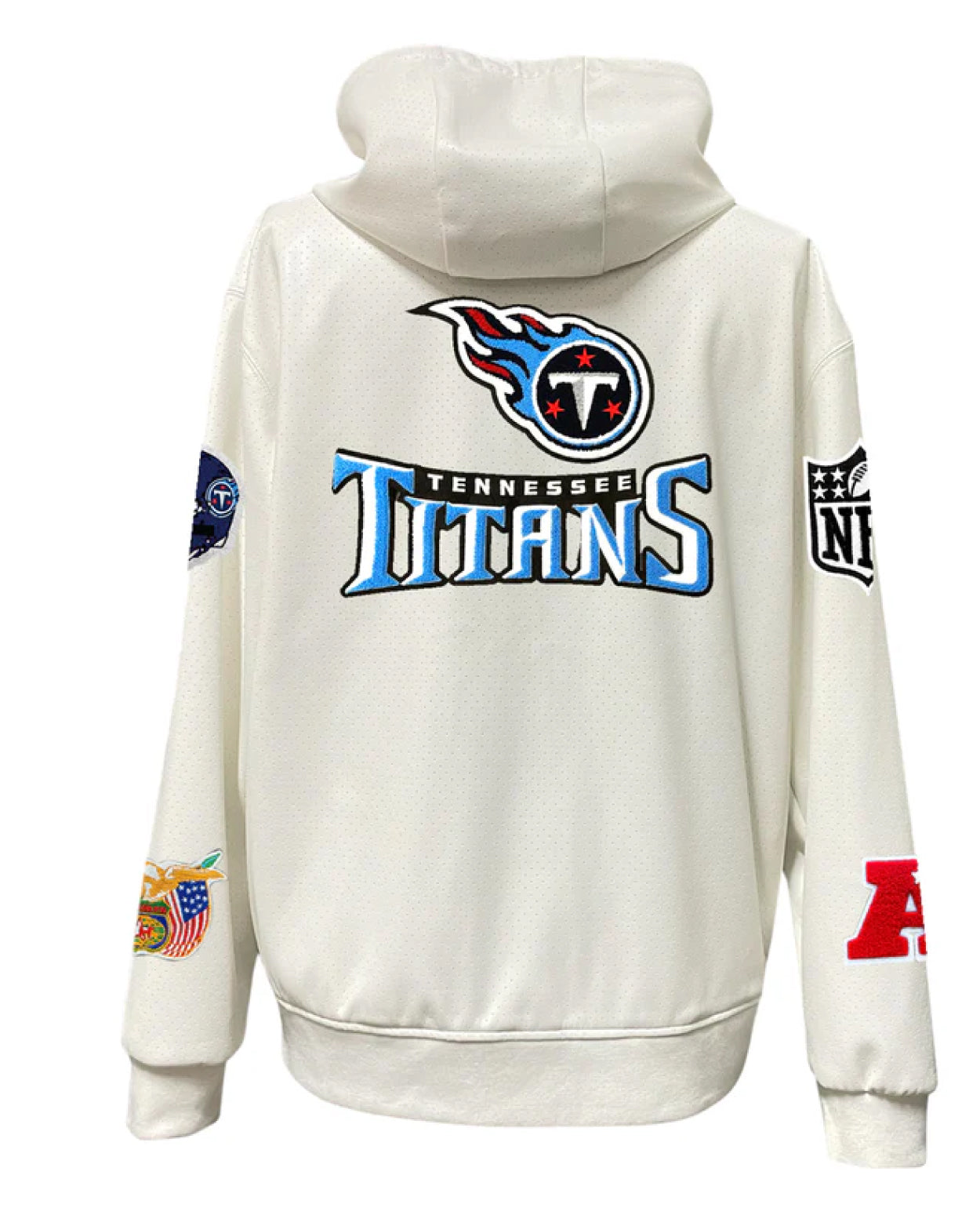 Tennessee Titans Lightweight White Vegan Zip-up Hooded Jacket