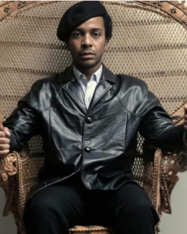 The Big Cigar 2024 Andre Holland Black Leather Coat