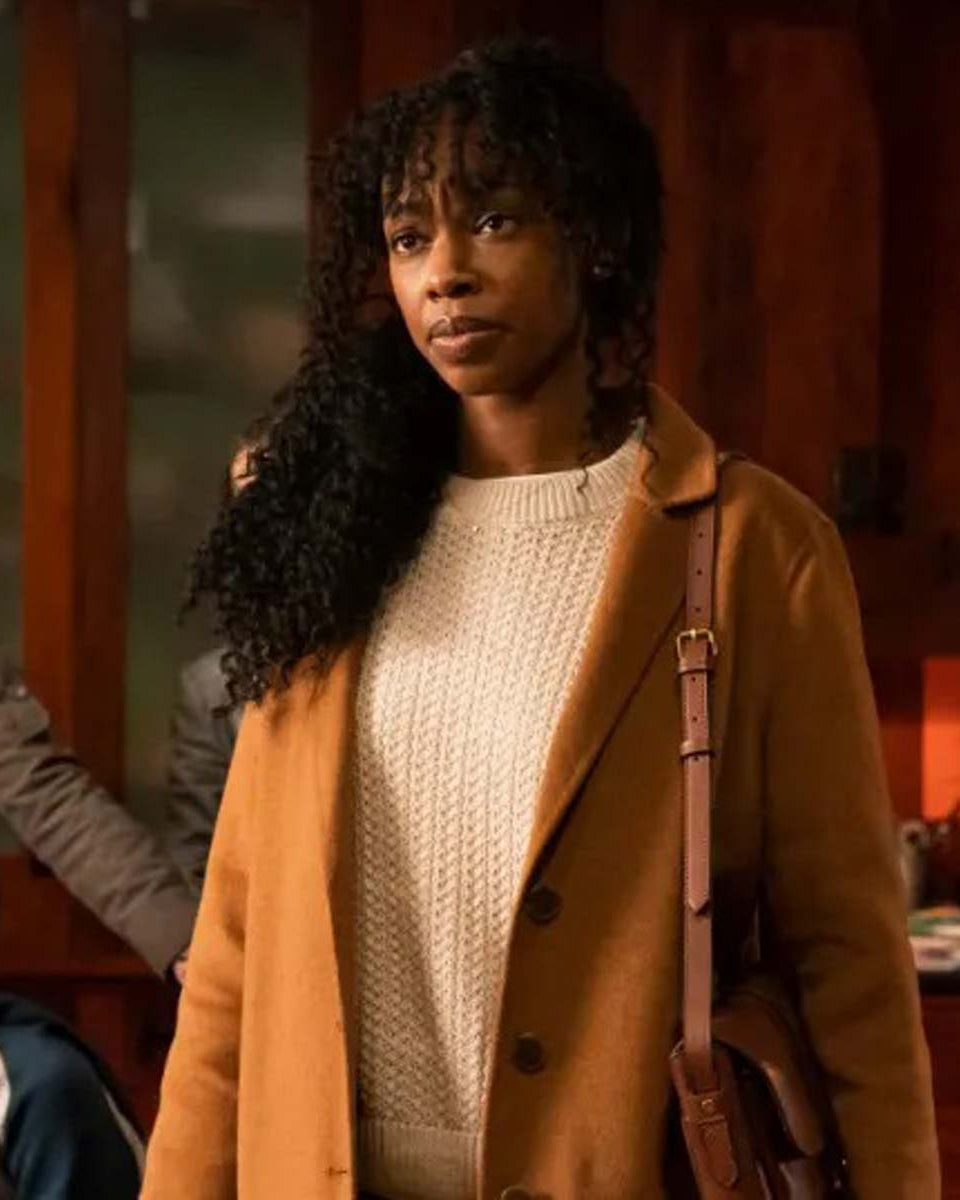 The Equalizer 2021 Aliya Ekuban Camel Brown Coat