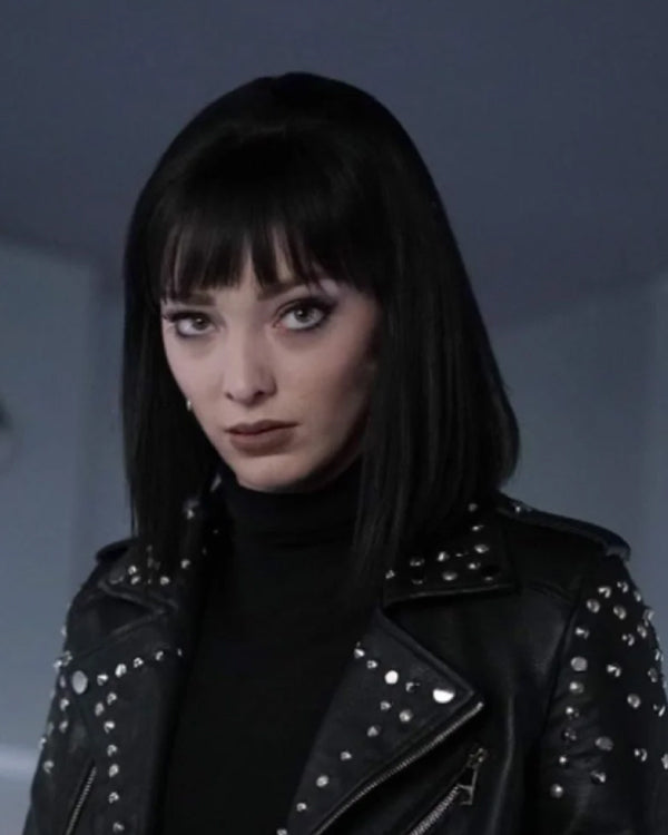 The Gifted Lorna Dane Black Studded Leather Jacket