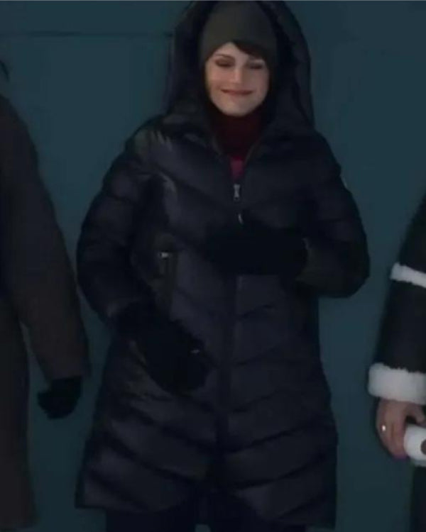 The Girls On The Bus Grace Gordon Greene Black Puffer Coat