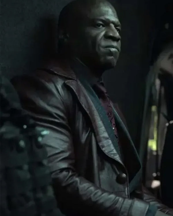 The Killer’s Game 2024 Terry Crews Brown Leather Coat