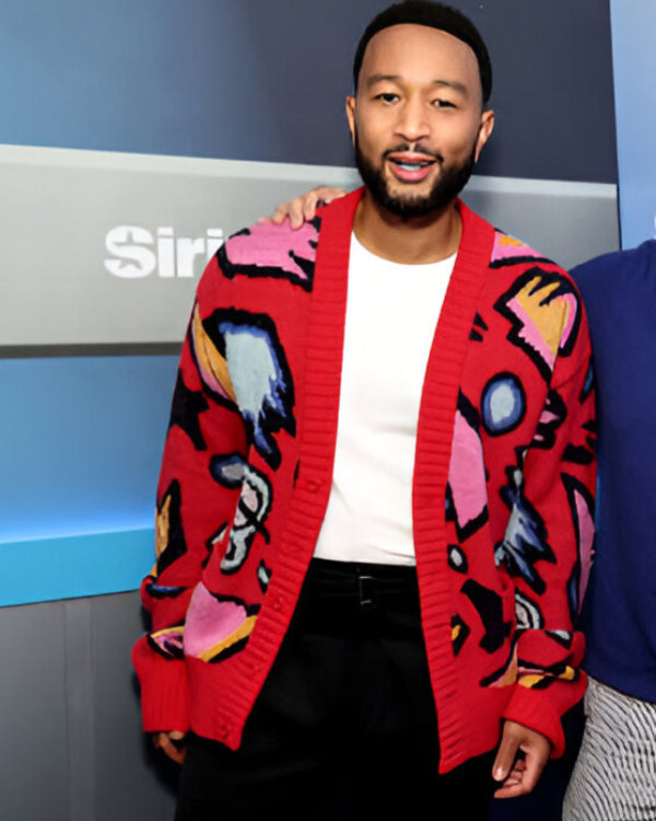 The Today John Legend Red Print Cardigan