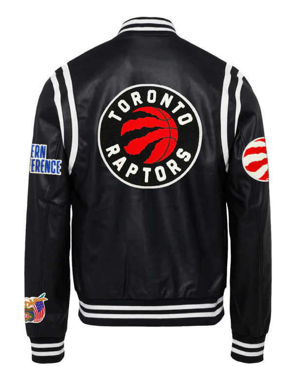 Toronto Raptors Black/White Vegan Leather Jacket