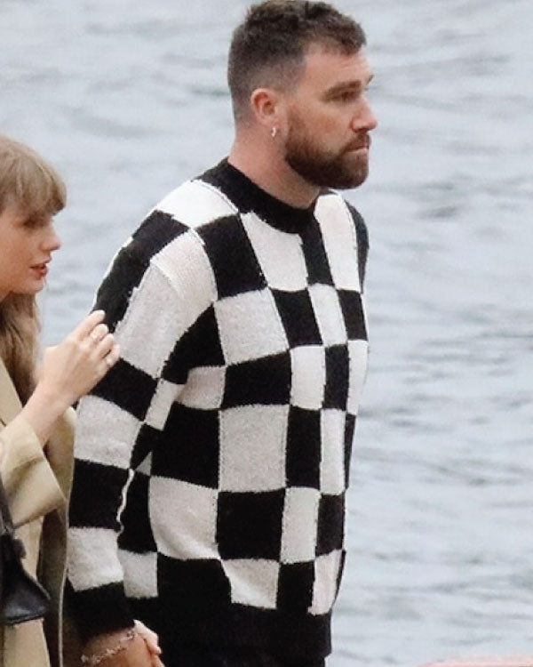 Travis Kelce Italy’s Lake Como Check Sweater