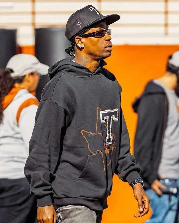 Travis Scott University Of Texas Black Hoodie