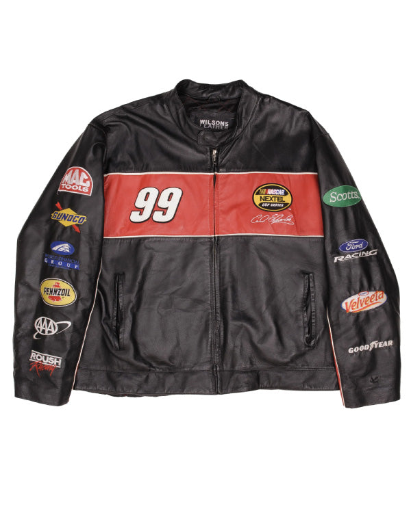 Vintage Nascar Carl Edwards #99 Leather Jacket 2000s