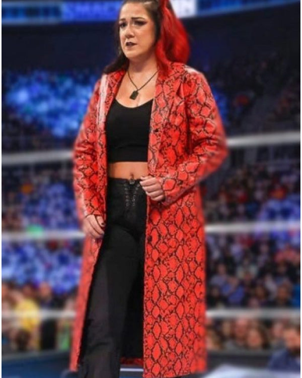 WWE Smackdown Bayley Red Leather Coat