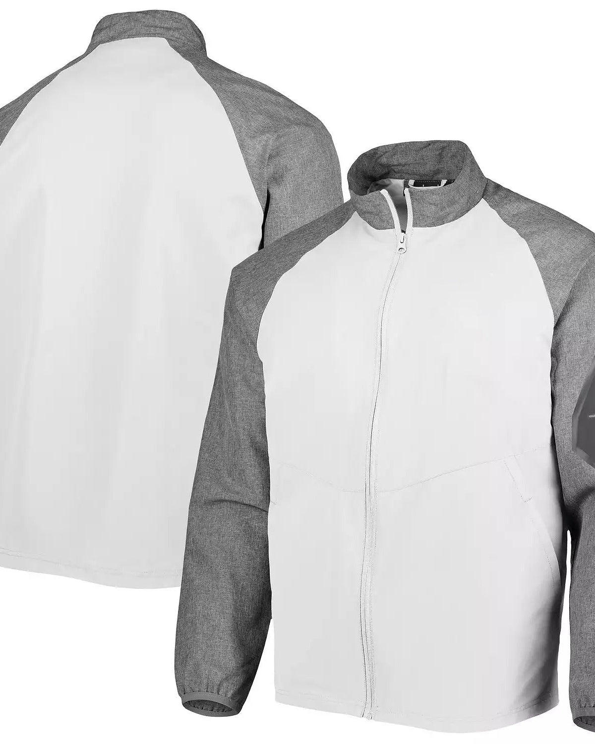 White Full-Zip Windbreaker Jacket