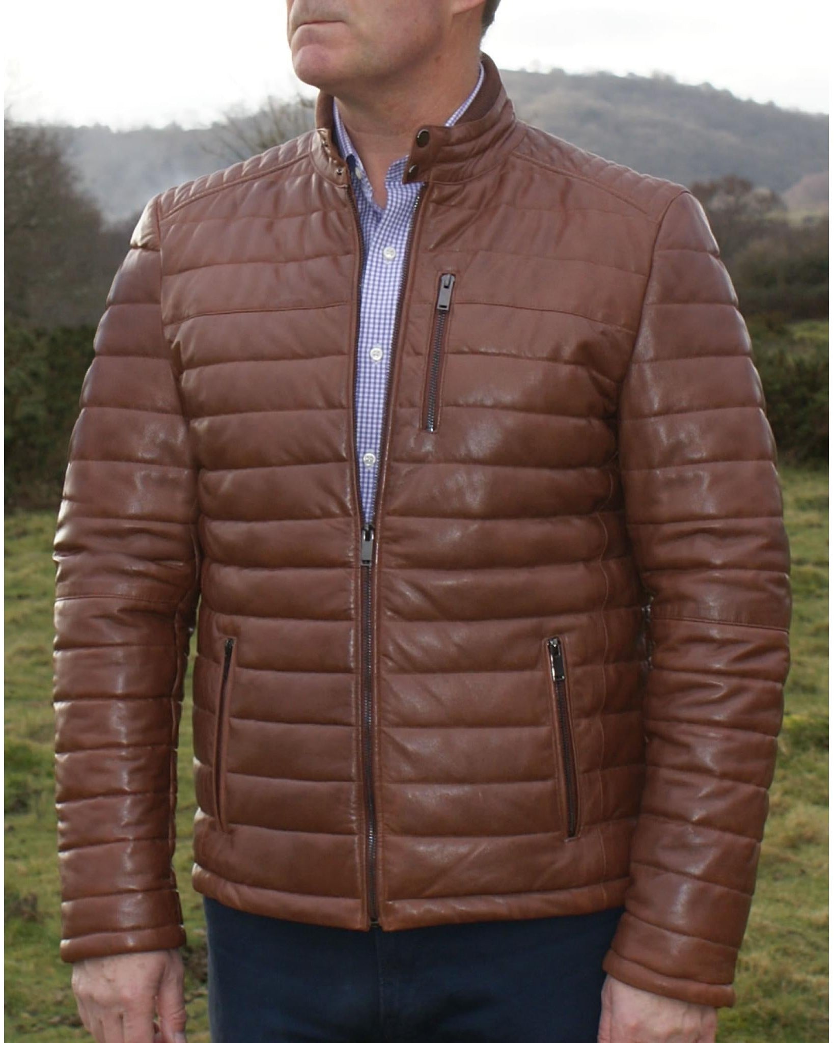 Mens Light Brown Leather Jacket