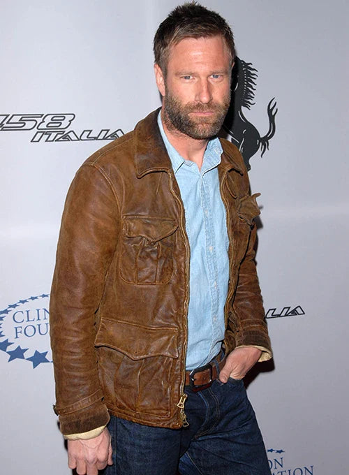 STYLISH AARON ECKHART LEATHER JACKET