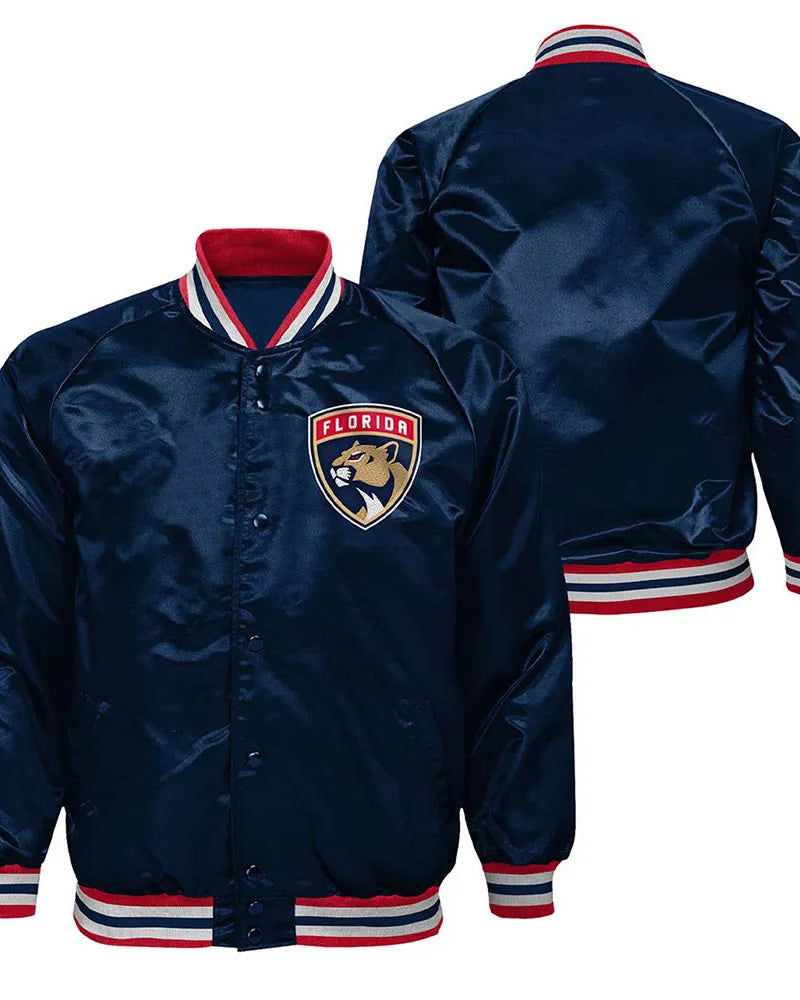 NHL Florida Panthers Satin Jacket Men and Women