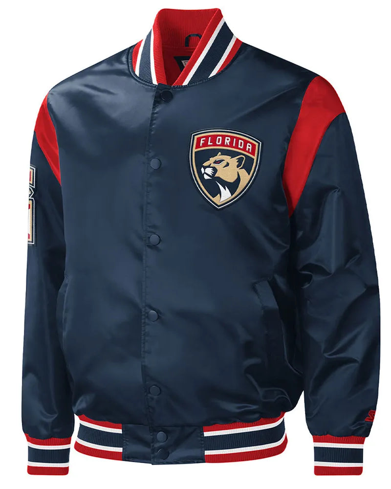 NHL Florida Panthers Satin Jacket Men and Women