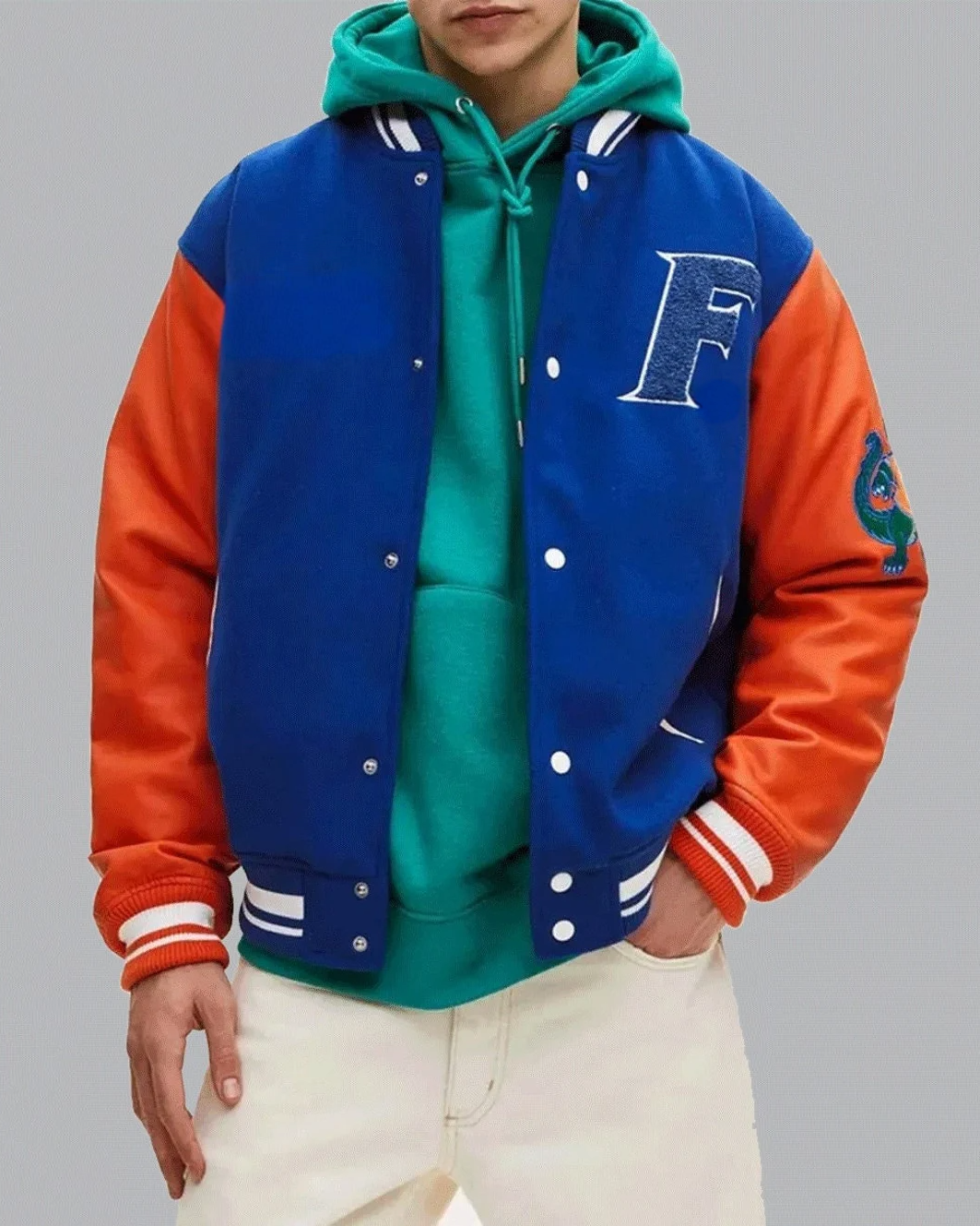 Florida Gators Letterman Royal Blue and Orange Jacket