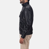 Unleash your inner fashion icon with this incredible black leather jacket with shirt collar designed exclusively for men.