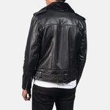 Embrace the road in this real matte black leather jacket, a timeless piece in sleek black.