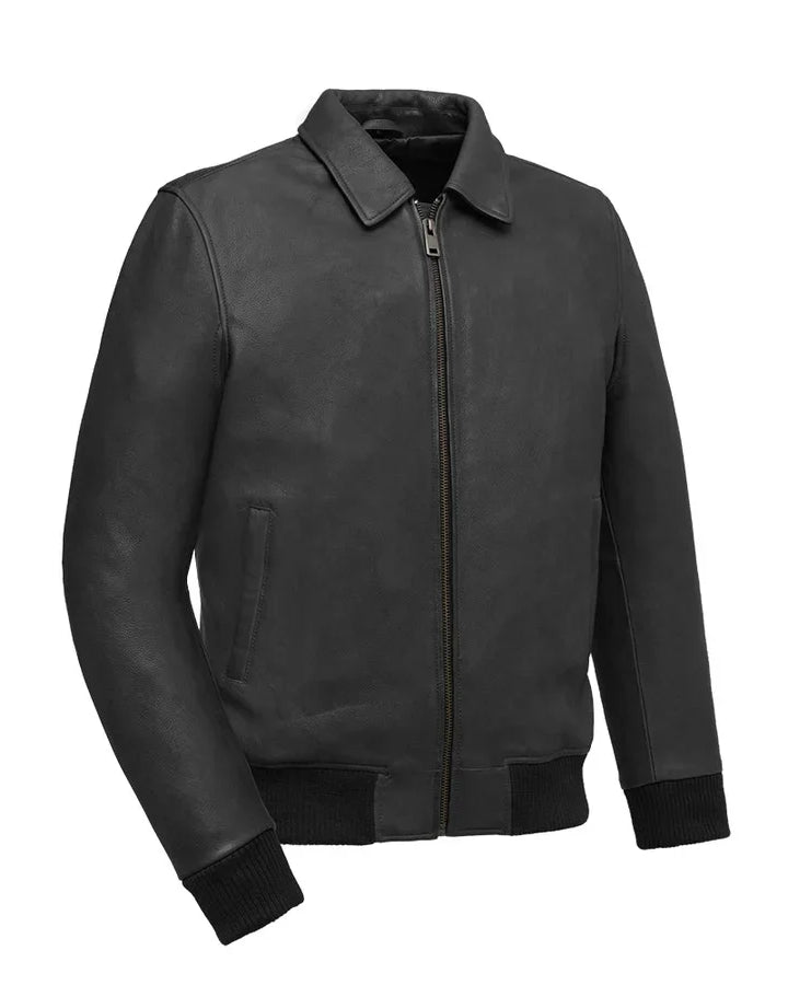 Elegant Moto Bomber - Men's Leather Jacket