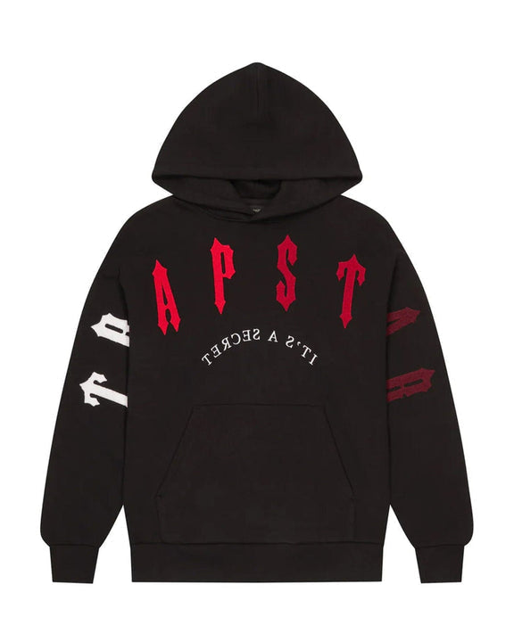 TRAPSTAR IRONGATE ARCH CHENILLE 2.0 HOODIE BLACK/RED